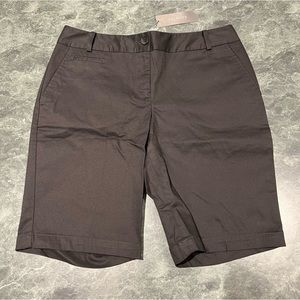 Talbots Petites Womens Shorts Size 6P Black Chino Cotton Blend Casual Modest NWT